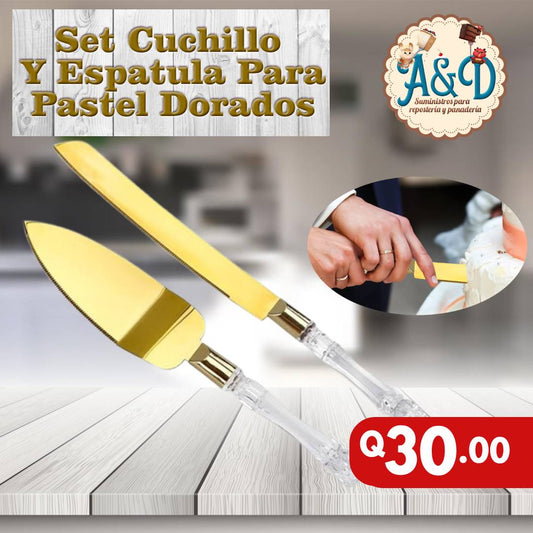 Set de cuchillo y espatula para pastel
